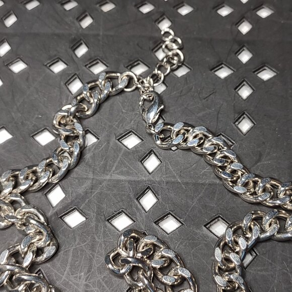 19 Inch Heavy Metal Curb Link Necklace - Picture 8 of 11